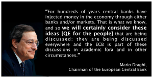 ECB Mario Draghi QE for people helicopter money