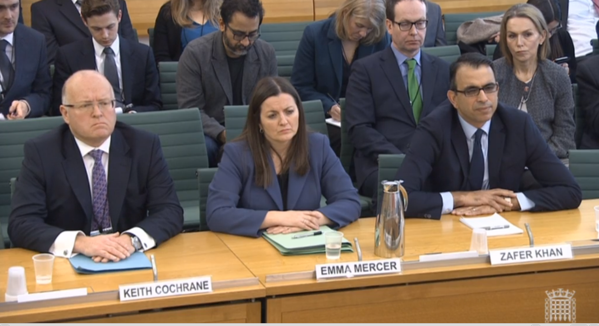 Carillion execs faced questioning from a Select Committee