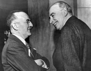 Harry Dexter White (left) and John Maynard Keynes (right)